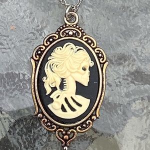 Skeleton Goddess Cameo Necklace